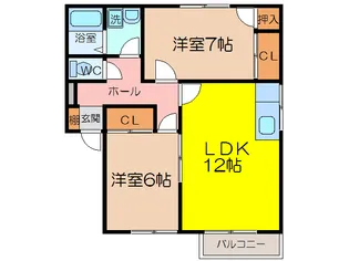 ソフィア・ヴィラージュ南佐賀 D棟【2階】の間取り