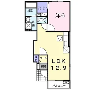 アンソレイエ【1階】の間取り