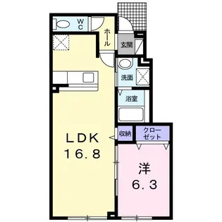 フィオーレI【1階】の間取り