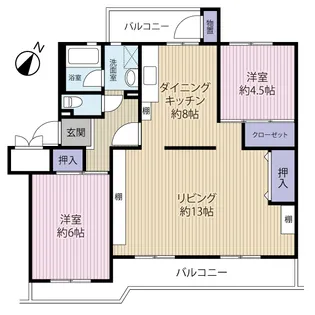 東建ニューハイツ検見川【5階】の間取り