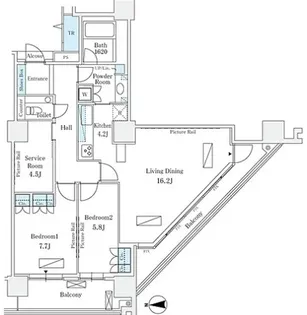 コスモポリス品川(コスモポリスシナガワ)【7階】の間取り