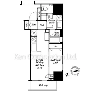 朝日マンション五反田【7階】の間取り