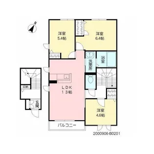 ガーデンズフォレナB棟【2階】の間取り