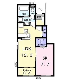 レスポワール鯏浦【1階】の間取り
