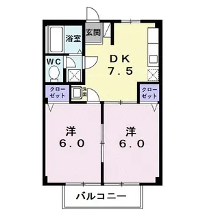 メイゾンカルム【2階】の間取り