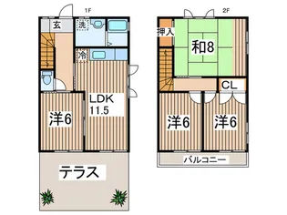 町屋スプリングハイツ【1階】の間取り