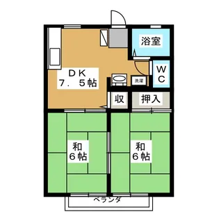 サンシティ岩田【2階】の間取り