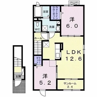 パラダリア B【2階】の間取り