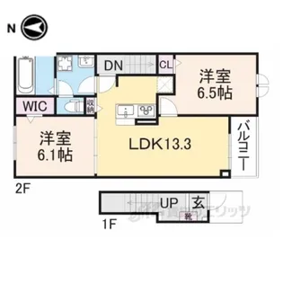 ウッドヴィレッジ甲南WEST【2階】の間取り