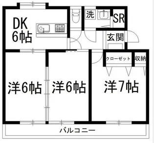 桃花ハイツ【3階】の間取り