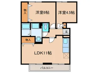 ロイヤルコ-ト1番館【2階】の間取り