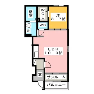 スリーピース A【1階】の間取り