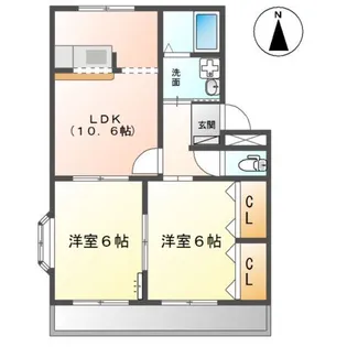 メルヴェール弐番館【1階】の間取り