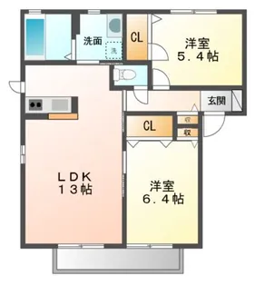 シャーメゾン鈴蘭台東町【2階】の間取り