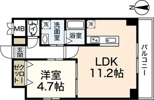 ルネス クレアーレヴェント【1階】の間取り