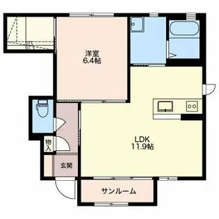 コンフォート木津【1階】の間取り