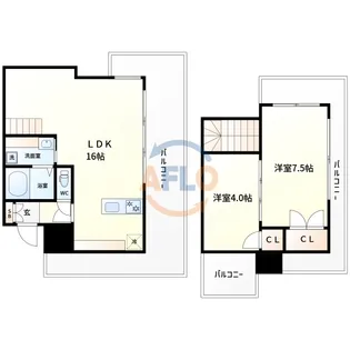 Imperial Suite 南堀江の間取り