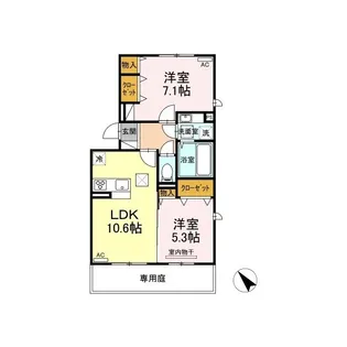 ボナール・ユキ【1階】の間取り