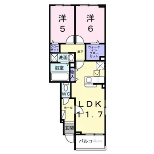 プラシードII【1階】の間取り