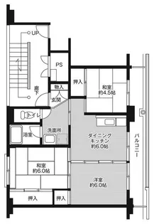 ビレッジハウス佐野菊川1号棟【5階】の間取り