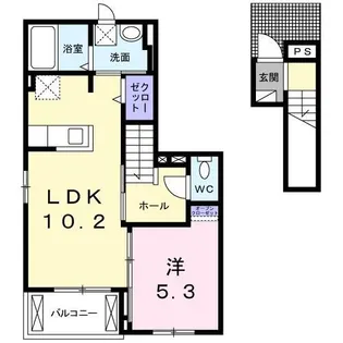 ロワイヤル21【2階】の間取り