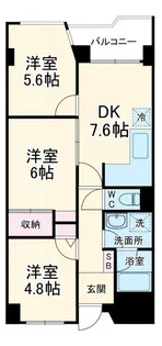 ファーストパレス与野本町【6階】の間取り