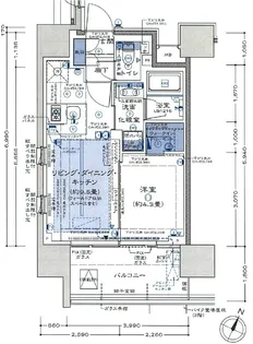 プラウド横浜阪東橋【8階】の間取り