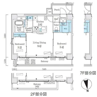 コスモグラシア内神田【5階】の間取り