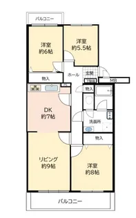 厚木リバーサイド2号棟【5階】の間取り