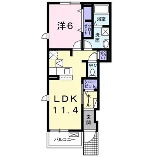 シャロームKAMECHI【1階】の間取り