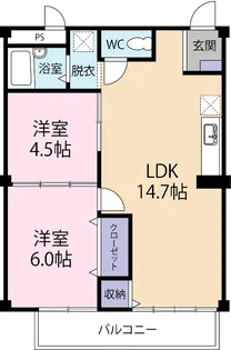 シティハイツ山本【2階】の間取り