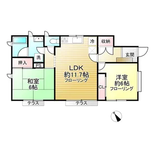 チェスナットビラB棟【1階】の間取り