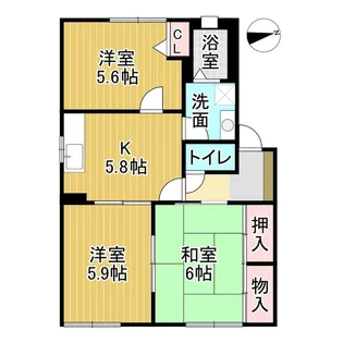 YUSA B棟【2階】の間取り