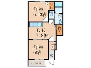 ベルコロレIIIB【1階】の間取り