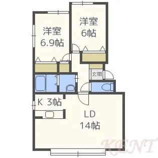 モデュロール発寒【3階】の間取り