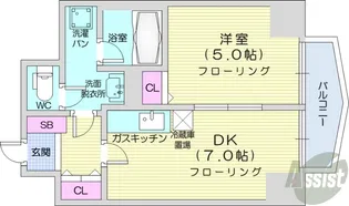 コートロティ大通【11階】の間取り
