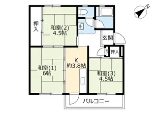 UR明石舞子【3階】の間取り