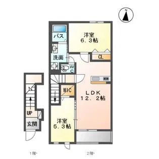 アズールボワ・K【2階】の間取り