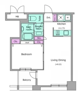 レジディア横濱馬車道(レジデイアヨコハマバシヤミチ)【7階】の間取り