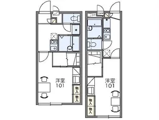 レオパレスEterna【2階】の間取り