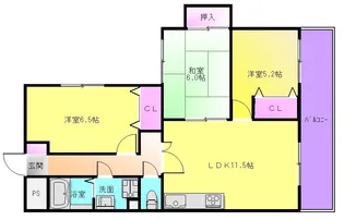 コルティーレ緑ヶ丘【4階】の間取り