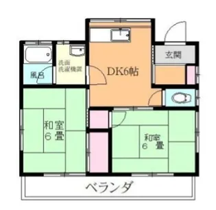 奥津短期アパート【2階】の間取り