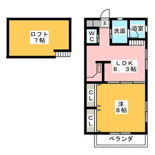 ルマーバグース【2階】の間取り