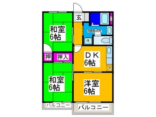 ハイツ桂【2階】の間取り