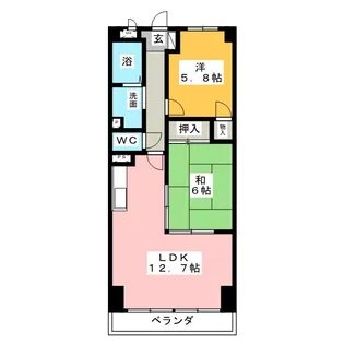 パークサイドグロリア【7階】の間取り