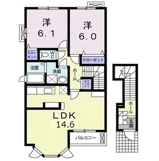 ルピナス B棟【2階】の間取り