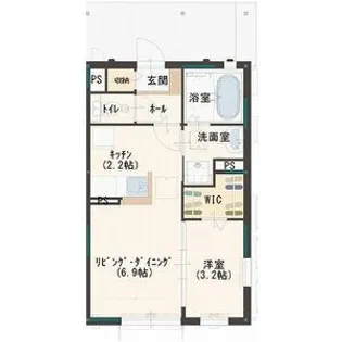 セリジェ越名D【1階】の間取り