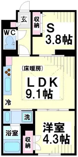 東京都中野区南台5【マンション】の間取り