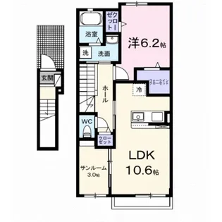 愛知県碧南市若松町3【アパート】の間取り