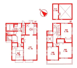 神奈川県横浜市青葉区藤が丘2【一戸建】の間取り